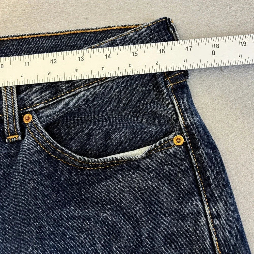 Levis 505 Regular Fit Jeans Mens 33x30 Dark Wash Blue Denim Straight Gorpcore